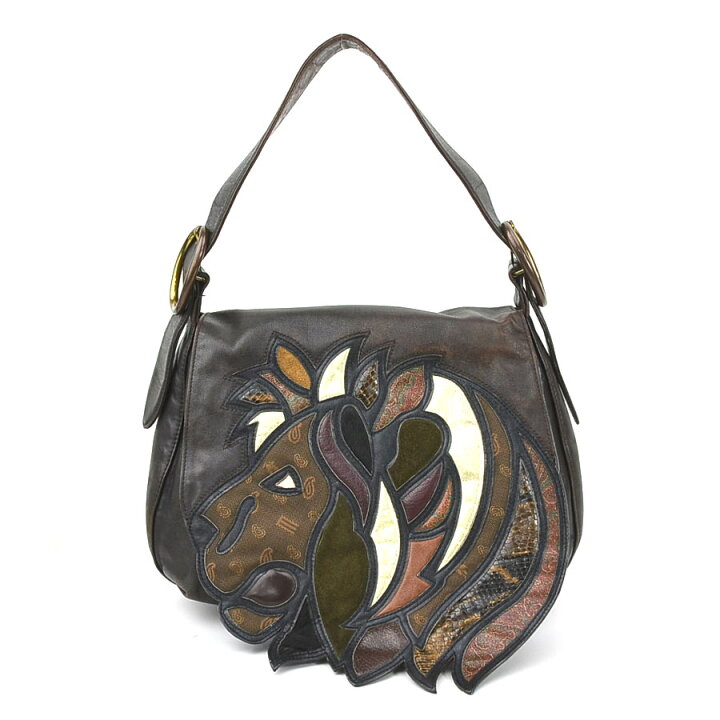 楽天市場】エトロ ETRO ショルダーバッグ レザー ダークブラウン 