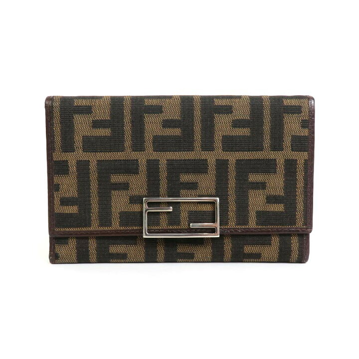 楽天市場】フェンディ FENDI 三つ折り財布 ズッカ キャンバス ブラウン  