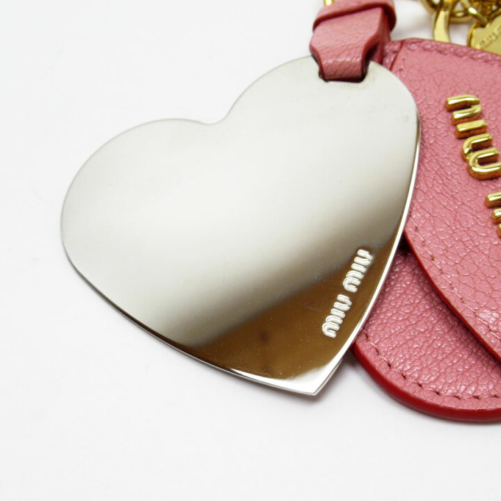 楽天市場】ミュウミュウ MIUMIU チャーム キーリング ミラー レザー  