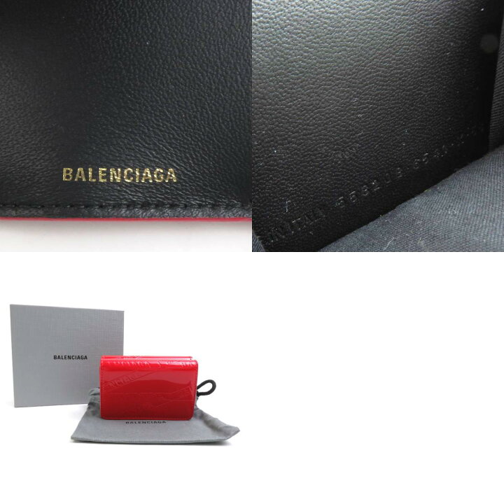 楽天市場】バレンシアガ BALENCIAGA 三つ折り財布 パテントレザー  