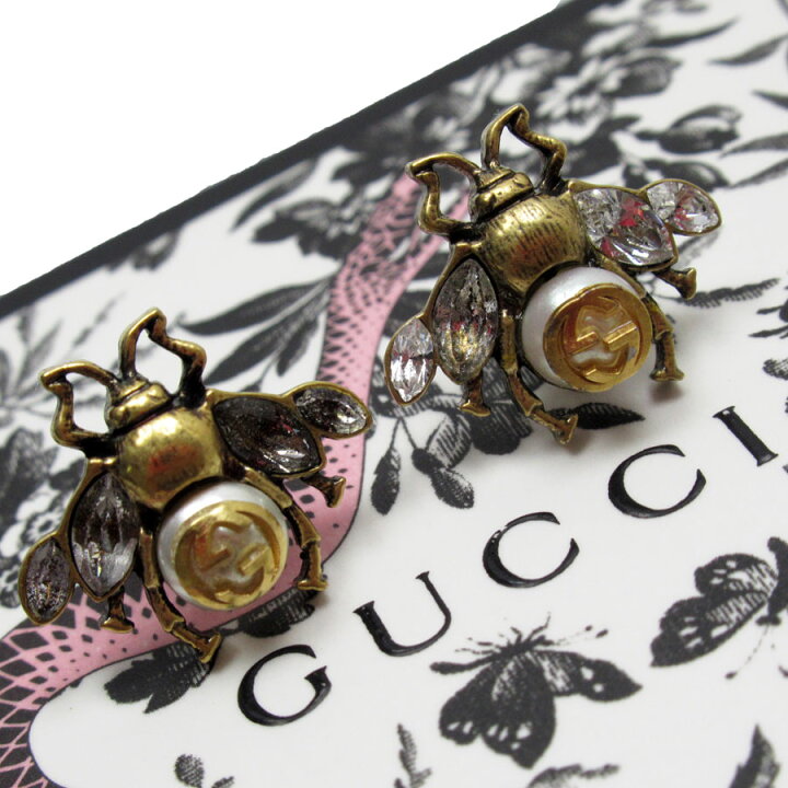 楽天市場】グッチ GUCCI ピアス Bee ハチ メタル/フェイクパール  