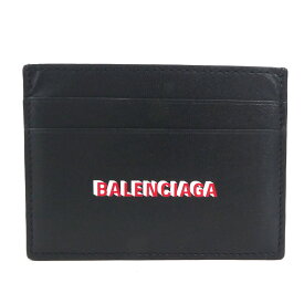 バレンシアガ BALENCIAGA カードケース パスケース レザー ブラック ユニセックス 送料無料【中古】 a0148