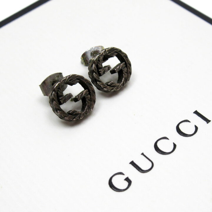 楽天市場】グッチ GUCCI ピアス インターロッキングG メタル シルバー 