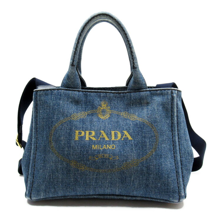 楽天市場】プラダ PRADA ハンドバッグ ショルダーバッグ カナパ デニム 