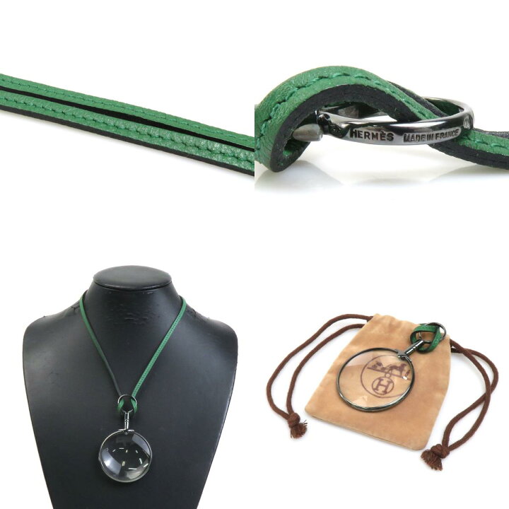 楽天市場】エルメス HERMES ネックレス ルーペ ペンダント レザー  