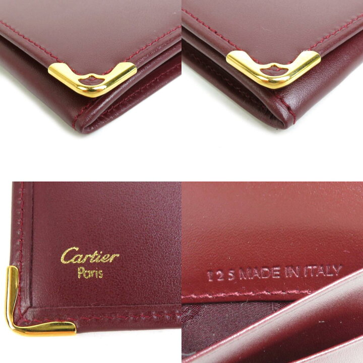 楽天市場】カルティエ CARTIER 二つ折り長財布 レザー バーガンディ 