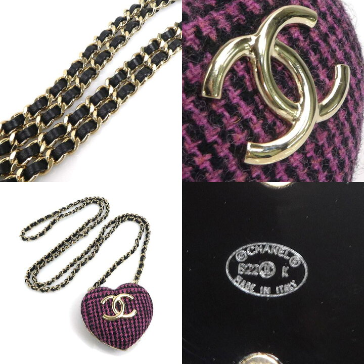 楽天市場】シャネル CHANEL ネックレス ロケットペンダント ツイード  