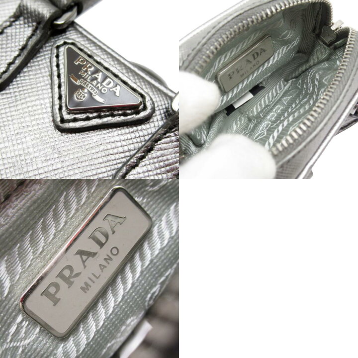 楽天市場】プラダ PRADA チャーム バッグモチーフ レザー シルバー 