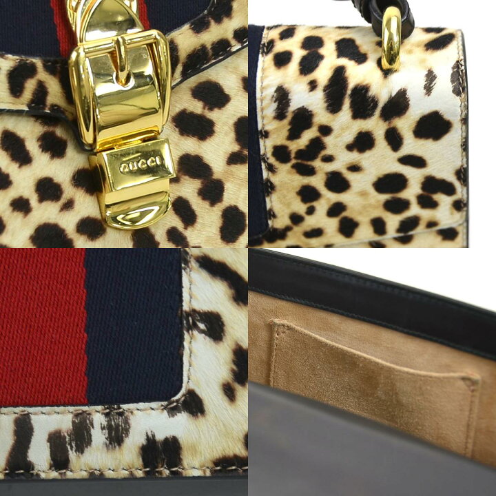 楽天市場】グッチ GUCCI ショルダーバッグ シルヴィ レオパード ハラコ  