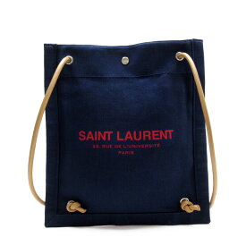 サンローラン SAINT LAURENT 斜め掛けショルダーバッグ コットンキャンバス/レザー ネイビー/ベージュ ユニセックス 送料無料【中古】 w0146g