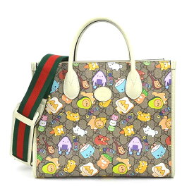 グッチ GUCCI ハンドバッグ 斜め掛けショルダーバッグ GUCCI x Pikarar GGスプリームキャンバス/レザー ベージュ/マルチカラー ゴールド レディース 68095 送料無料【中古】 e58361j