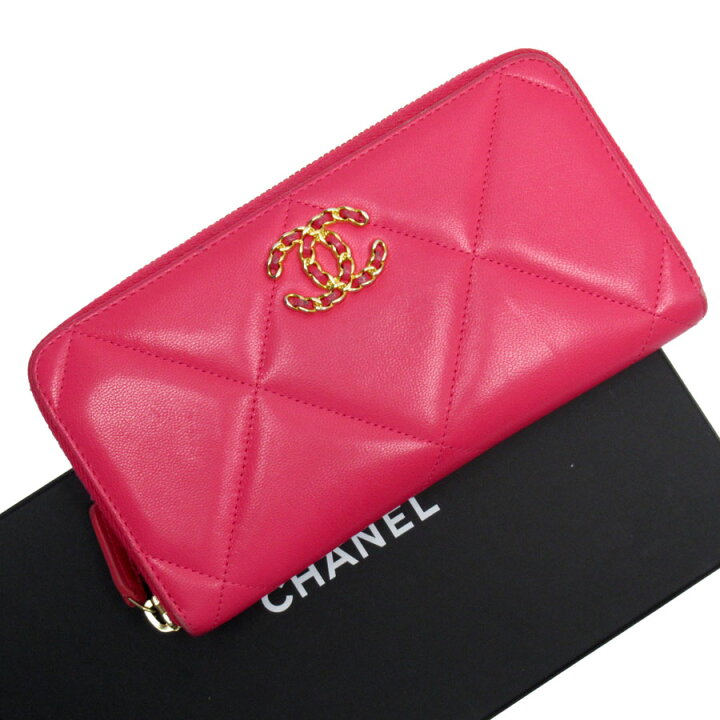 楽天市場】シャネル CHANEL ラウンドファスナー長財布 レザー ピンク 
