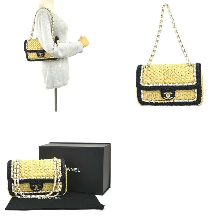 楽天市場】シャネル CHANEL ショルダーバッグ ラフィア/ラムスキン 