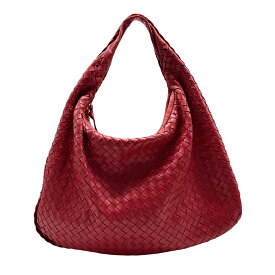 ボッテガヴェネタ BOTTEGAVENETA ハンドバッグ イントレチャート レザー レッド レディース 送料無料【中古】 z0447