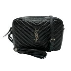 サンローラン SAINT LAURENT 斜め掛けショルダーバッグ レザー ブラック レディース 468537 送料無料【中古】 z0661