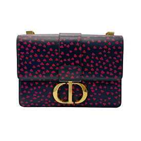 クリスチャンディオール Christian Dior ショルダーバッグ モンテーニュ30 レザー ネイビー×レッド レディース 送料無料【中古】 z0678