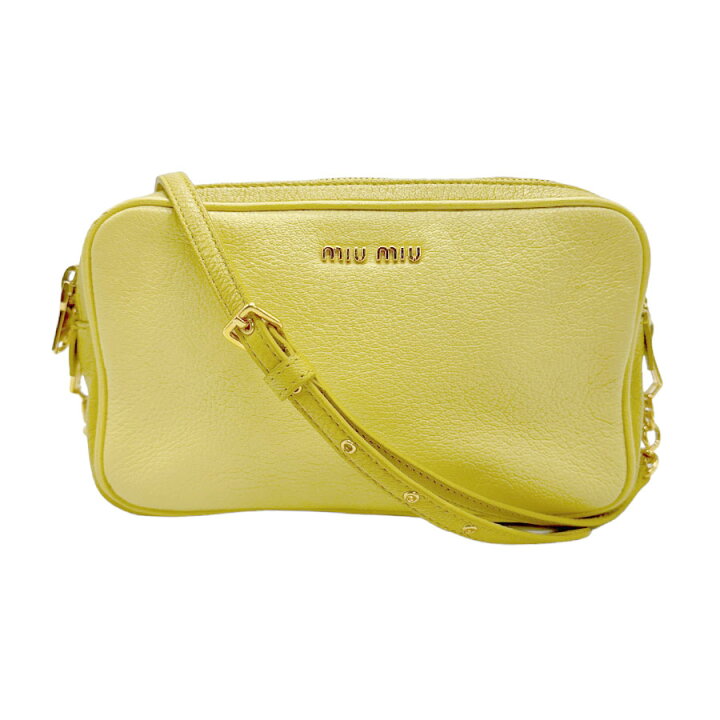 MIU MIU イエロー レザー ショルダーバッグ