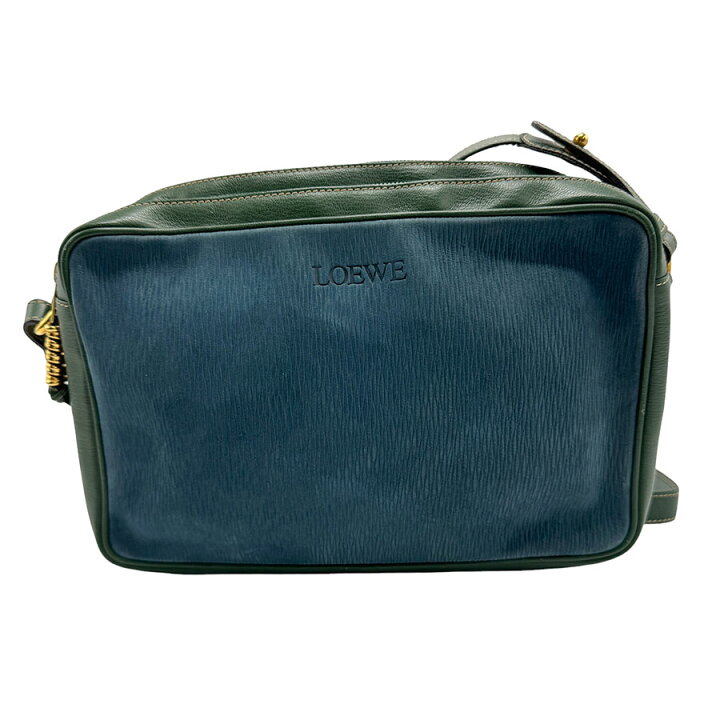 楽天市場】ロエベ LOEWE ショルダーバッグ レザー グリーン×ブルー 