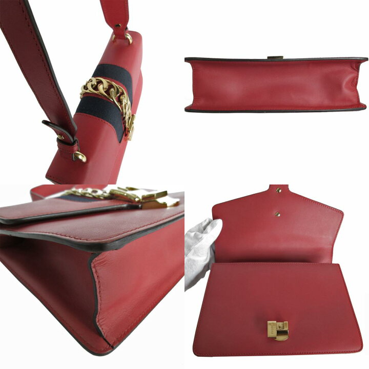 楽天市場】グッチ GUCCI ショルダーバッグ シルヴィ レザー レッド  