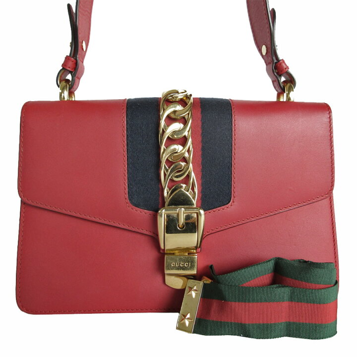 楽天市場】グッチ GUCCI ショルダーバッグ シルヴィ レザー レッド  