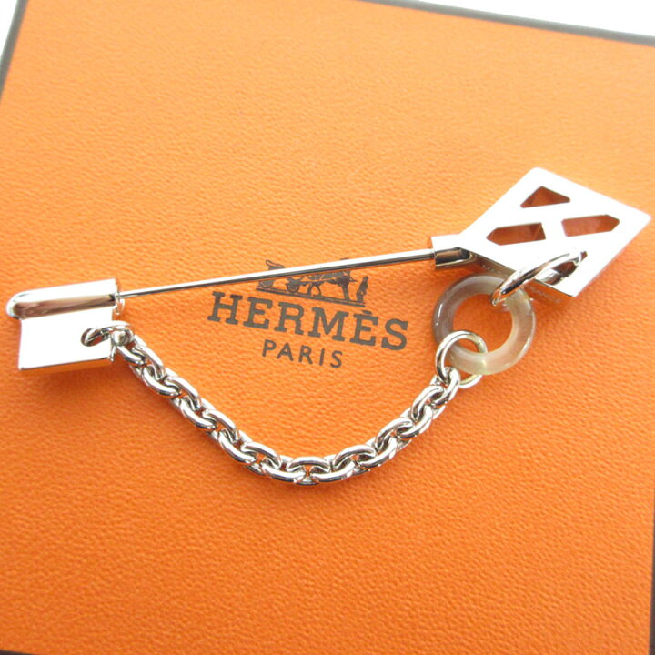 楽天市場】エルメス HERMES ブローチ メタル/バッファローホーン 