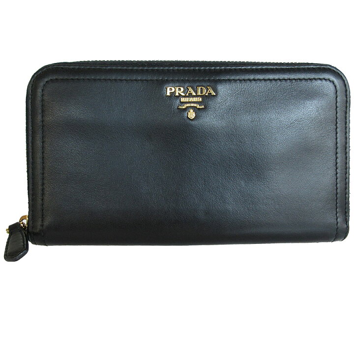 楽天市場】プラダ PRADA ラウンドファスナー長財布 レザー ブラック 