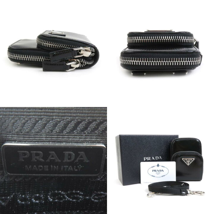 楽天市場】プラダ PRADA ポーチ レザー ブラック ユニセックス 2ZD011 
