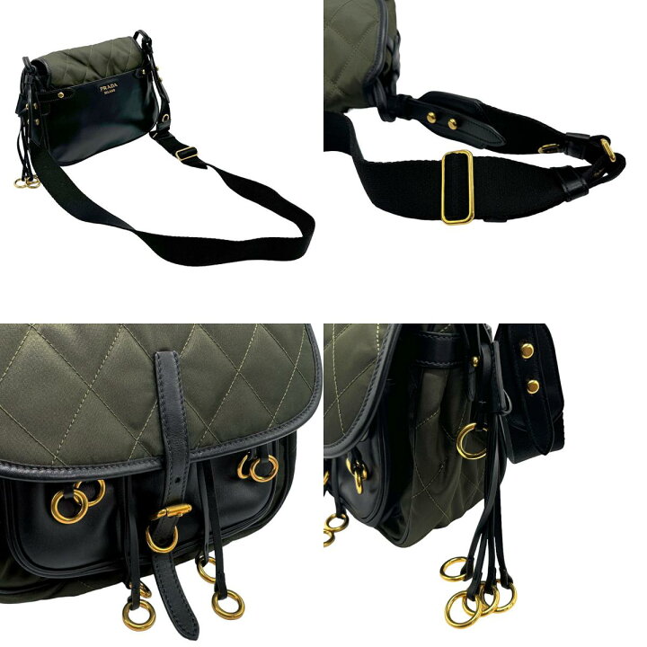楽天市場】プラダ PRADA ショルダーバッグ ナイロン/レザー カーキ 