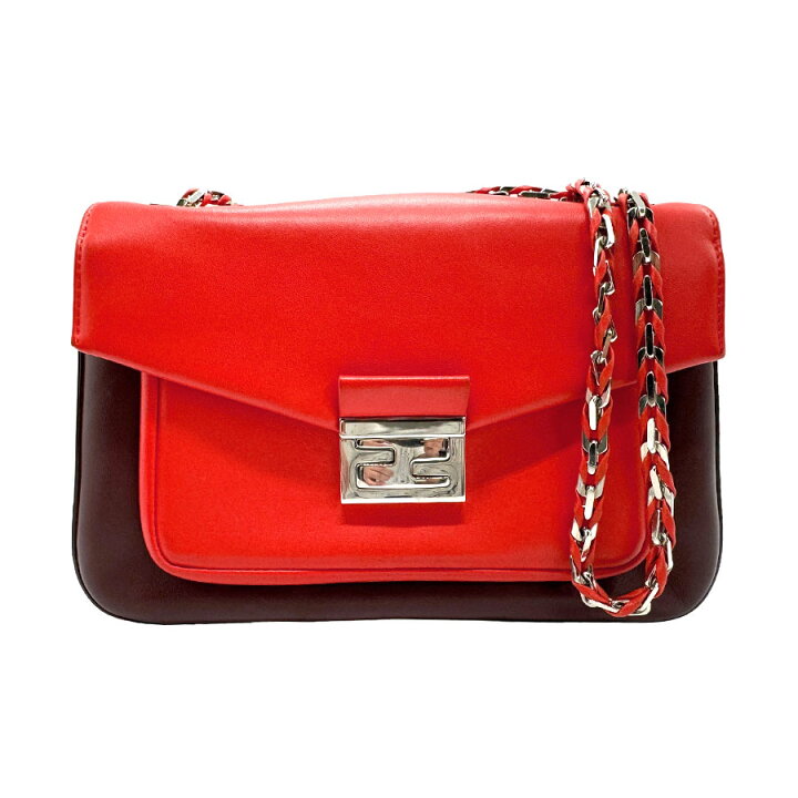 楽天市場】フェンディ FENDI ショルダーバッグ レザー レッド×ボルドー 
