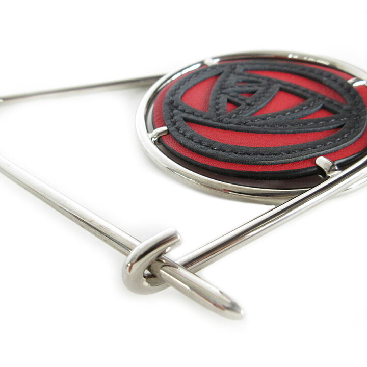 楽天市場】ロエベ LOEWE チャーム メタル/レザー シルバー/レッド  