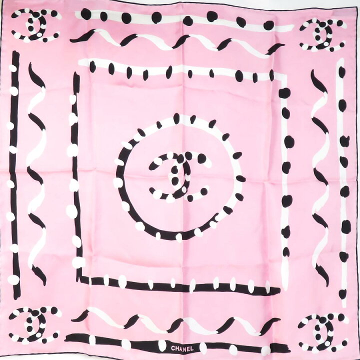 楽天市場】シャネル CHANEL スカーフ ココマーク シルク ピンク  