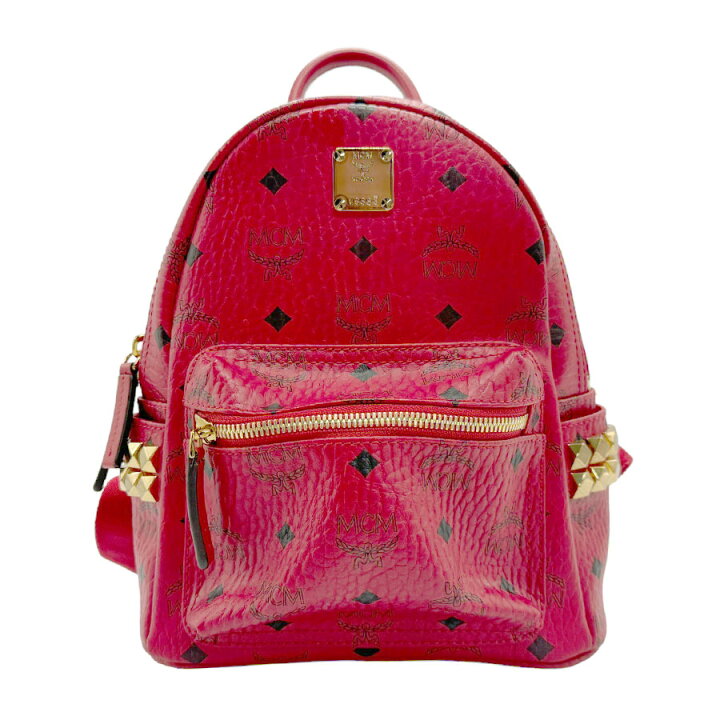 楽天市場】エム シー エム MCM リュック レザー レッド レディース 