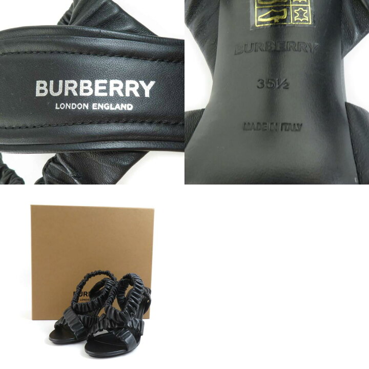 楽天市場】バーバリー BURBERRY サンダル 5.5 レザー ブラック  