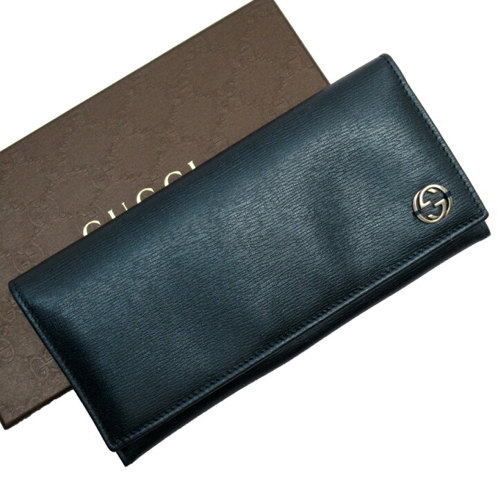 楽天市場】グッチ GUCCI 二つ折り長財布 レザー メタリックダーク  