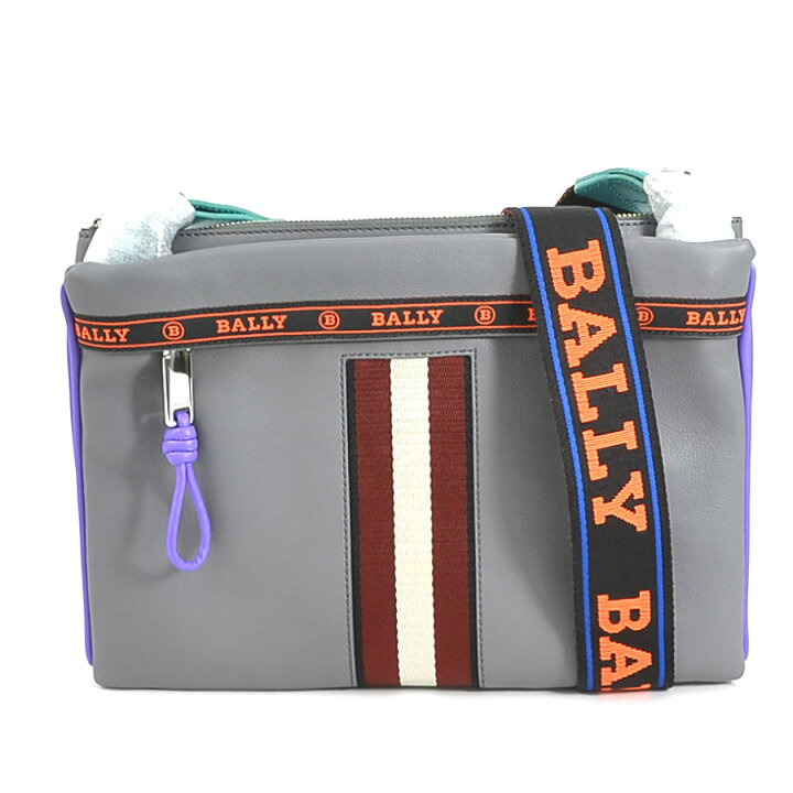 楽天市場】バリー BALLY ショルダーバッグ レザー グレー×マルチカラー  