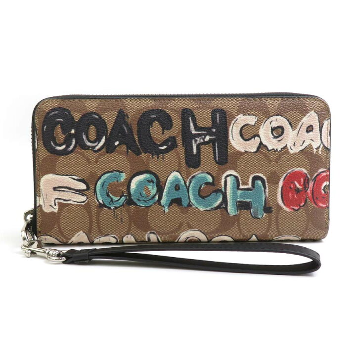 楽天市場】コーチ COACH ラウンドファスナー長財布 シグネチャー 