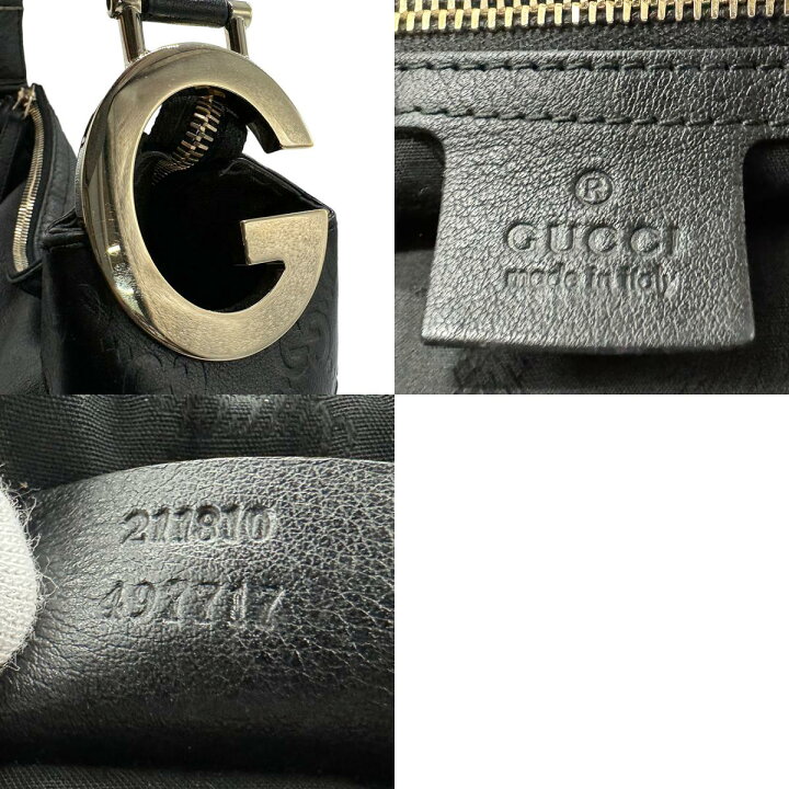 楽天市場】グッチ GUCCI ショルダーバッグ グッチシマ レザー ブラック 