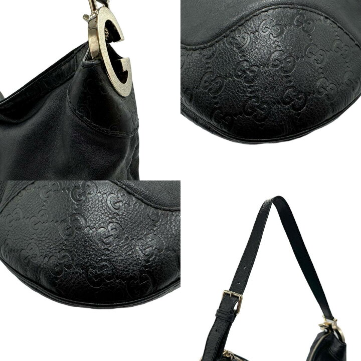 楽天市場】グッチ GUCCI ショルダーバッグ グッチシマ レザー ブラック 