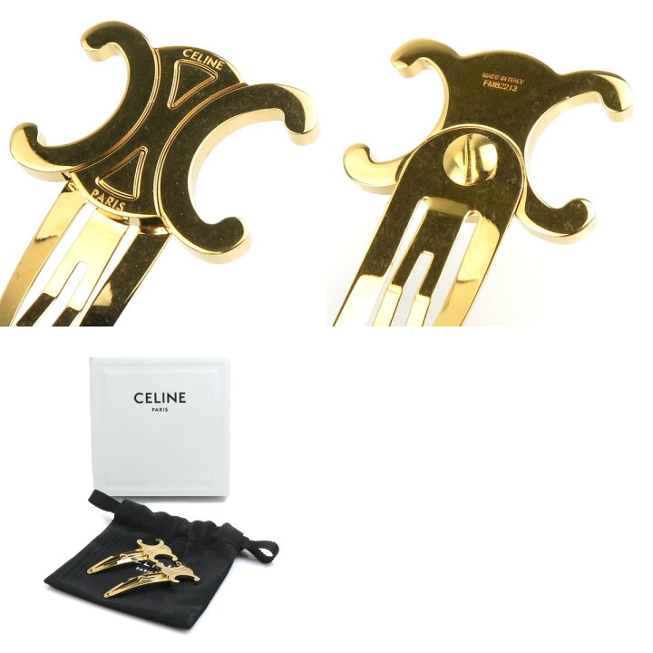 楽天市場】セリーヌ CELINE ヘアピン ヘアクリップ トリオンフ メタル 
