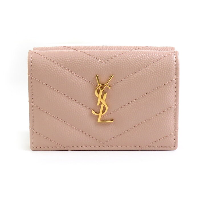 楽天市場】サンローラン SAINT LAURENT 三つ折り財布 レザー ピンク  