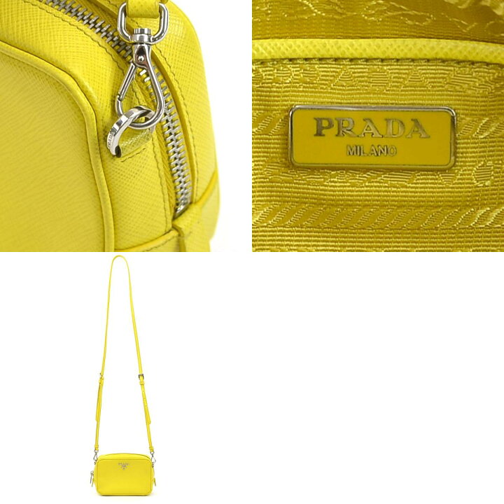 楽天市場】プラダ PRADA ショルダーバッグ レザー イエロー レディース  