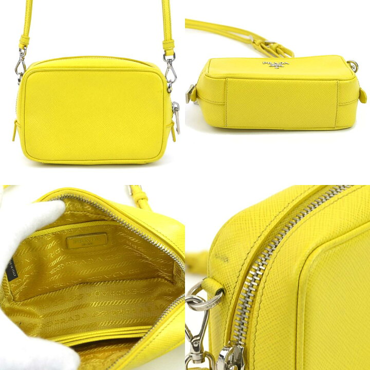 楽天市場】プラダ PRADA ショルダーバッグ レザー イエロー レディース  