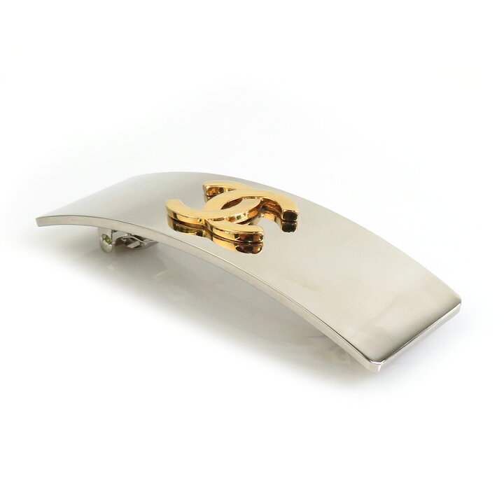 楽天市場】シャネル CHANEL バレッタ ココマーク メタル シルバー  