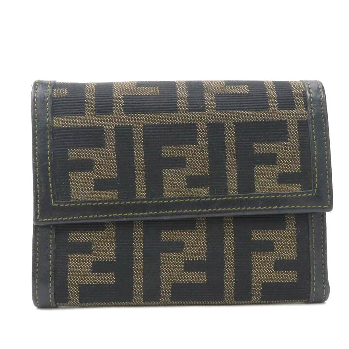 楽天市場】フェンディ FENDI 三つ折り財布 ズッカ キャンバス ブラウン  
