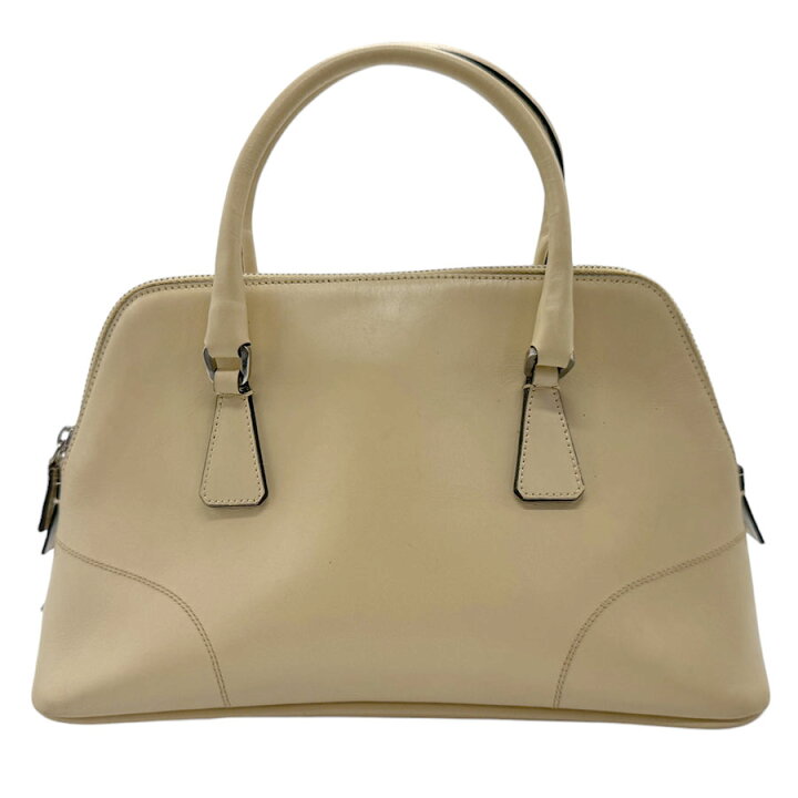 楽天市場】プラダ PRADA ハンドバッグ レザー ライトベージュ シルバー  