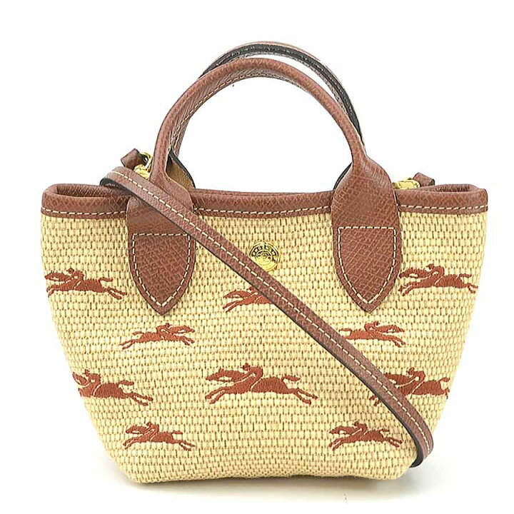 楽天市場】ロンシャン Longchamp ショルダーバッグ ストロー/レザー 