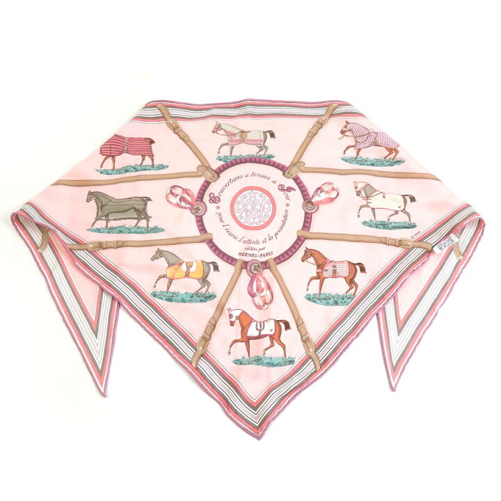 楽天市場】エルメス HERMES スカーフ シルク ピンク/マルチカラー 