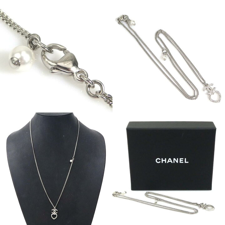楽天市場】シャネル CHANEL ネックレス ココマーク ハート メタル 
