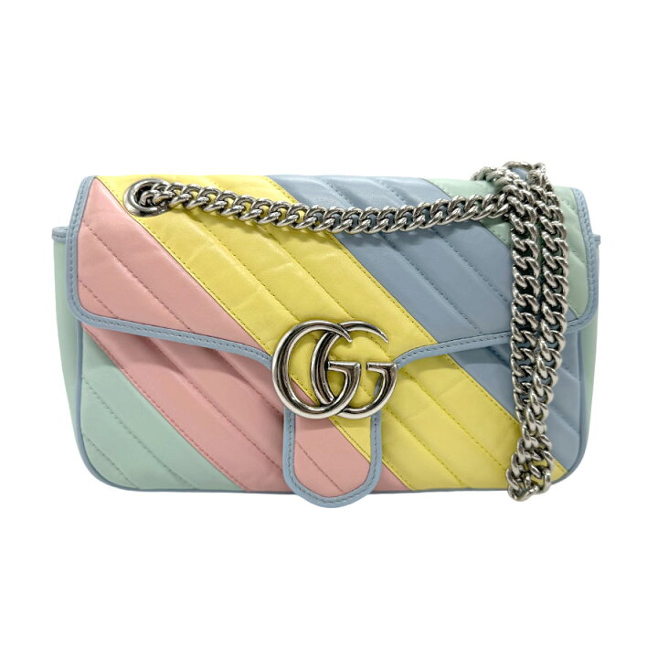楽天市場】グッチ GUCCI ショルダーバッグ GGマーモント レザー マルチ  