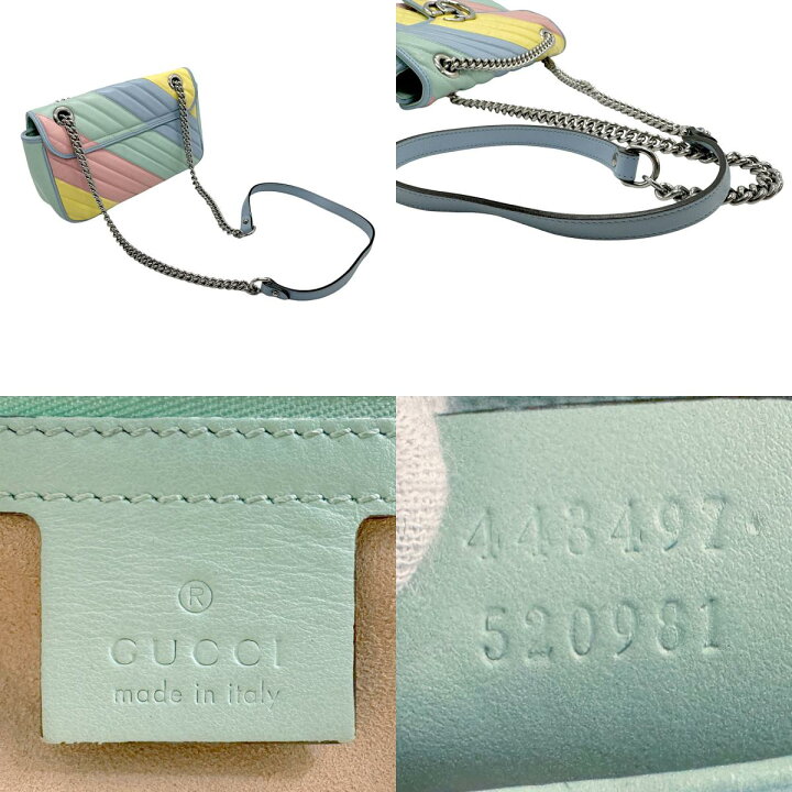 楽天市場】グッチ GUCCI ショルダーバッグ GGマーモント レザー マルチ  